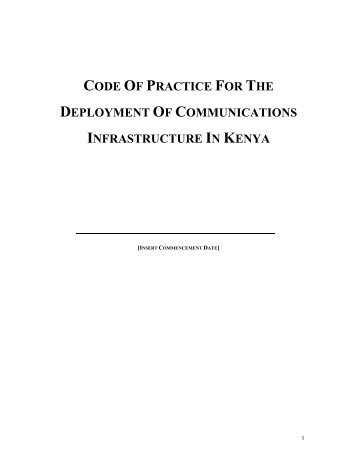 Code of Practice for the Deployment of Communications ...