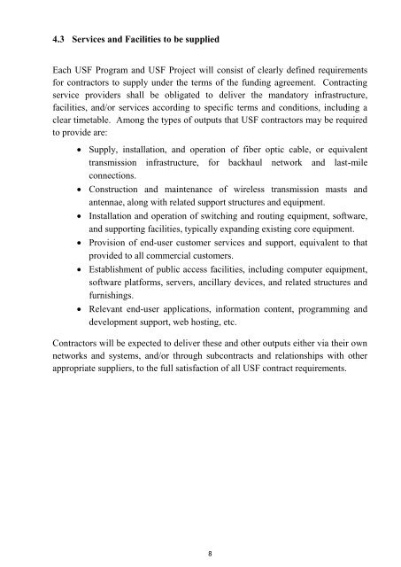 (usf) framework - Communications Commission of Kenya