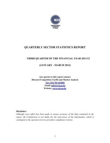 quarterly sector statistics - Communications Commission of Kenya