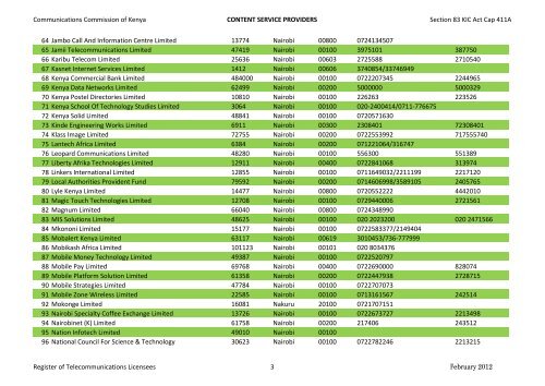 register of unifiedlicensing framework licensees - Communications ...