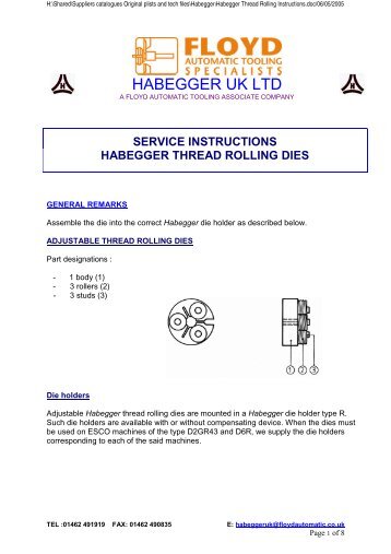 HABEGGER UK LTD - Floyd Automatic Tooling Ltd