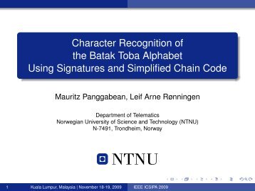 Character Recognition of the Batak Toba Alphabet Using Signatures ...
