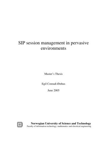 SIP session management in pervasive environments