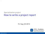 How to write a project report - NTNU