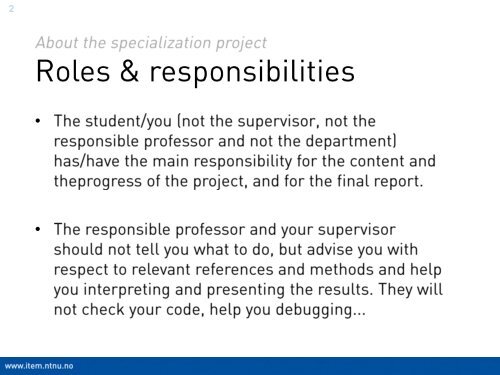 How to write a project report - NTNU