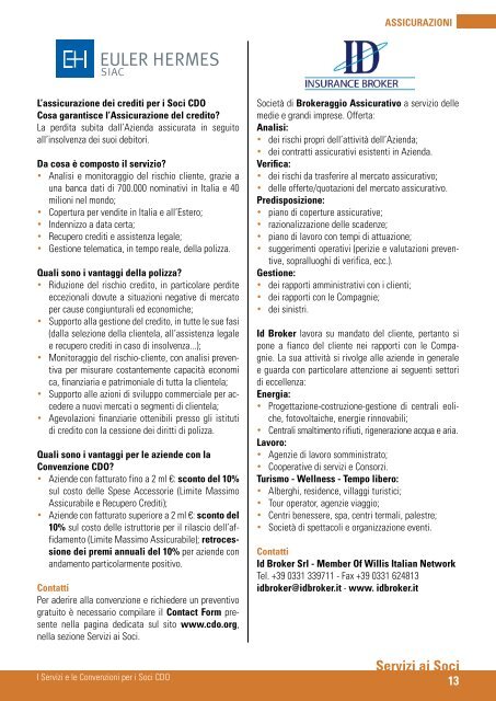 2011 / 2012 Servizi e Convenzioni per i Soci CDO - Compagnia ...