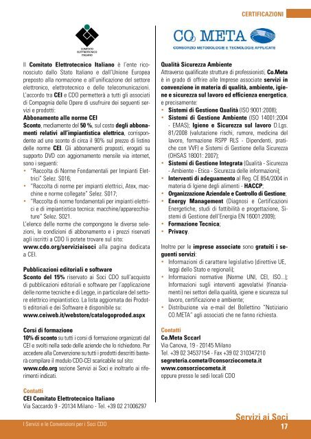 2011 / 2012 Servizi e Convenzioni per i Soci CDO - Compagnia ...