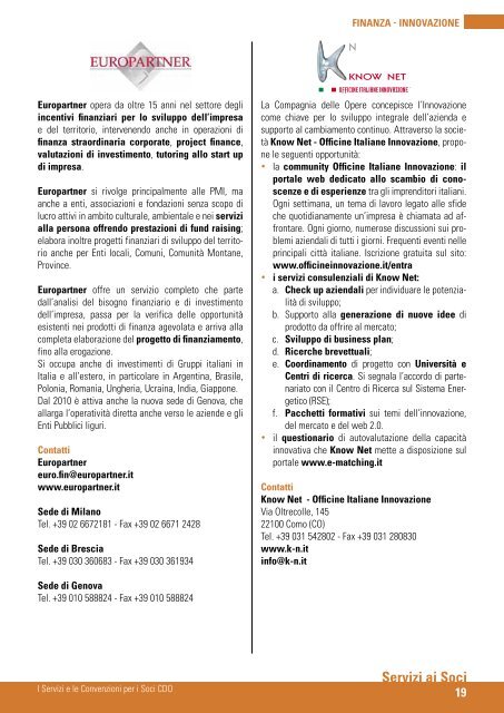 2011 / 2012 Servizi e Convenzioni per i Soci CDO - Compagnia ...