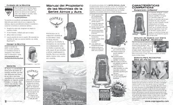 Manual del Propietario de las Mochilas de la ... - Osprey Packs, Inc
