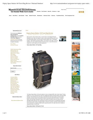 Osprey Space Station 140 Travel Bag Review ... - Osprey Packs, Inc
