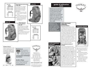 guide d'utilisation exos - Osprey Packs, Inc