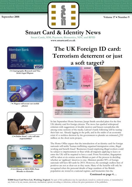 Smart Card &amp; Identity News The UK Foreign ID card: Terrorism ...