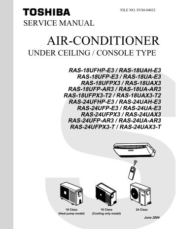 RAS-18UFHP-E3 / RAS-18UAH-E3 RAS-18UFP-E3 / RAS-18UA-E3 ...