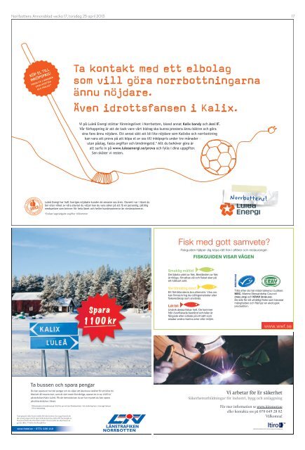 Norrbottens Annonsblad vecka 17, torsdag 25 april 2013 sidan 1