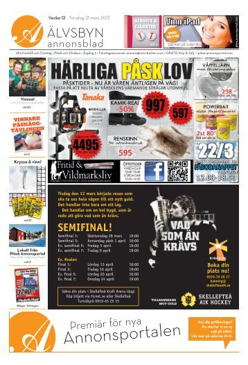 PITEÅ-ÄLVSBYN ANNONSBLADvecka 12, torsdag 21 mars 2013 ...