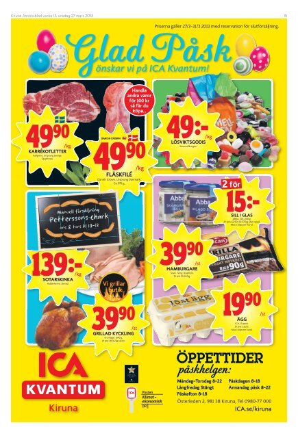 Kiruna Annonsblad vecka 13, onsdag 27 mars 2013 sidan 1