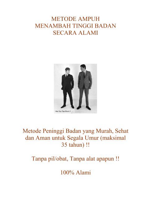 Ebook Metode Tinggi Badan Alami