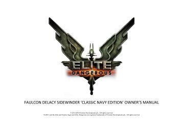 FAULCON DELACY SIDEWINDER ‘CLASSIC NAVY EDITION’ OWNER’S MANUAL