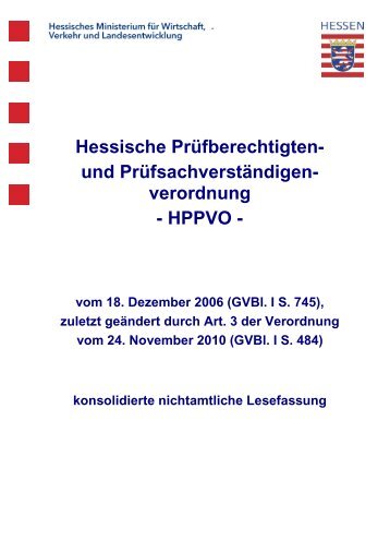 Vorblatt zur HPPVO - Ingenieurkammer Hessen