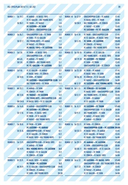 FC LUZERN MATCHZYTIG N°5 14/15 (RSL 9)