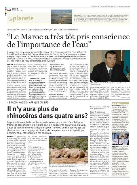 Edition du jeudi 15 mars 2012 - AUFAIT Maroc