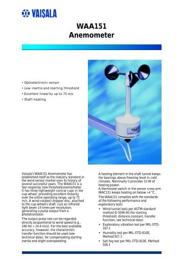 WAA151 Anemometer - Tech-Rentals