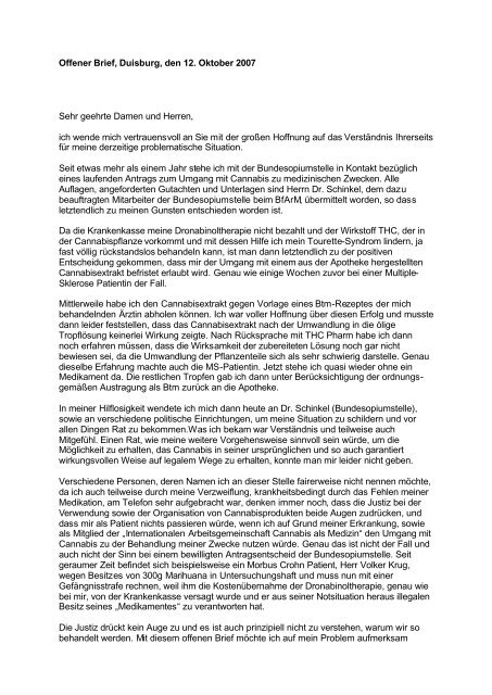 Offener Brief von Lars Scheimann - Tourette-Gesellschaft Deutschland