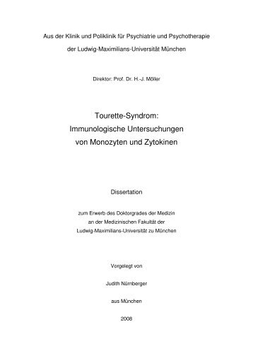 Tourette-Syndrom: Immunologische Untersuchungen von ...