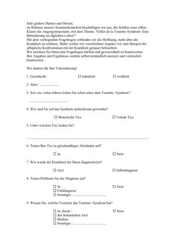 Fragebogen semi - Tourette-Gesellschaft Deutschland