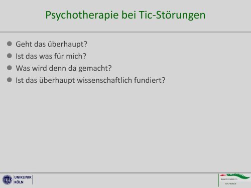 Psychotherapie bei Tic-StÃ¶rungen - Tourette-Gesellschaft Deutschland