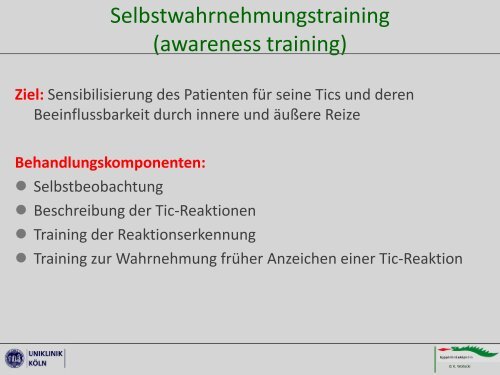 Psychotherapie bei Tic-StÃ¶rungen - Tourette-Gesellschaft Deutschland