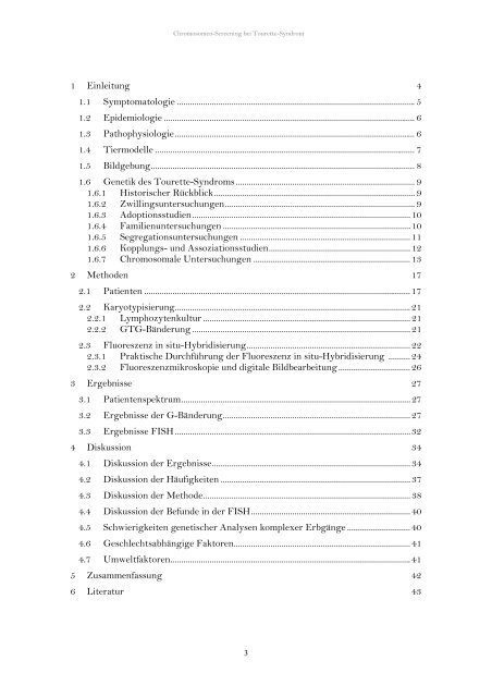 Chromosomen-Screening bei Tourette-Syndrom (pdf) Dissertation ...