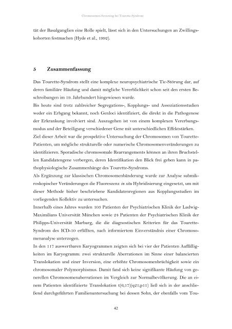 Chromosomen-Screening bei Tourette-Syndrom (pdf) Dissertation ...