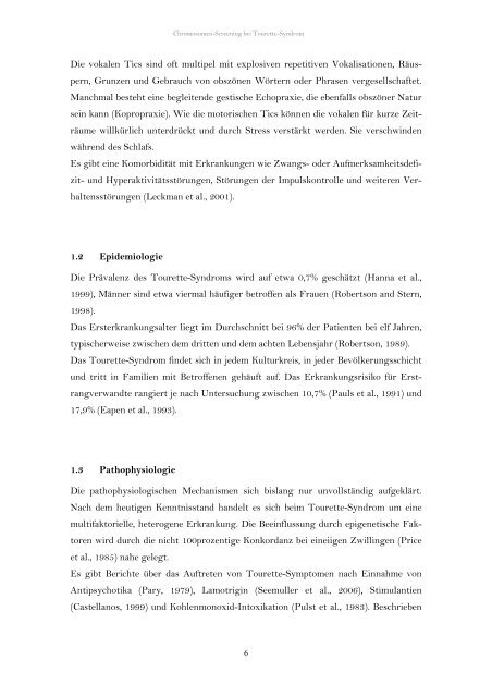 Chromosomen-Screening bei Tourette-Syndrom (pdf) Dissertation ...