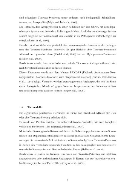 Chromosomen-Screening bei Tourette-Syndrom (pdf) Dissertation ...