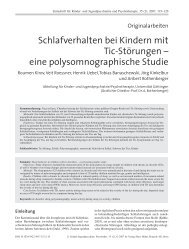 Schlafverhalten bei Kindern mit Tic-StÃ¶rungen - Tourette ...