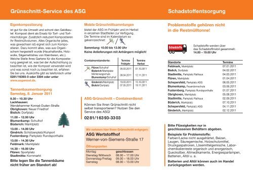 Abfallkalender 2011 - ASG Wesel