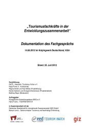 âTourismusfachkrÃ¤fte in der Entwicklungszusammenarbeit ... - GATE