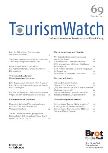 Informationsdienst Tourismus und Entwicklung - Tourism Watch