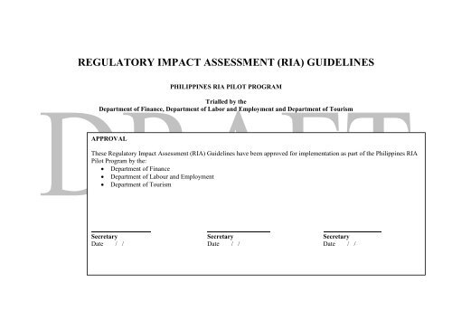regulatory impact assessment (ria) guidelines - It's More Fun in the ...