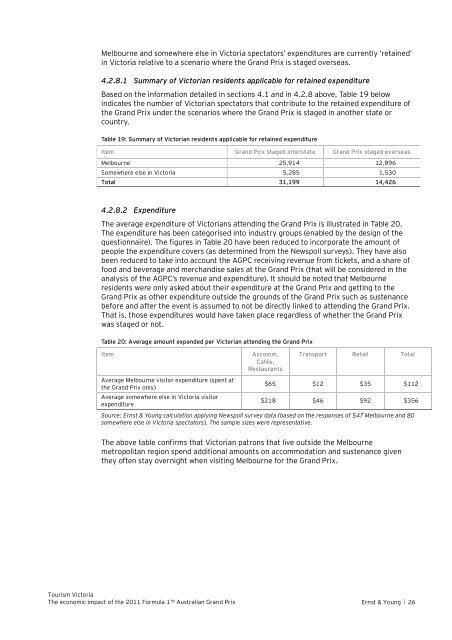 The economic impact of the 2011 Formula 1 ... - Tourism Victoria