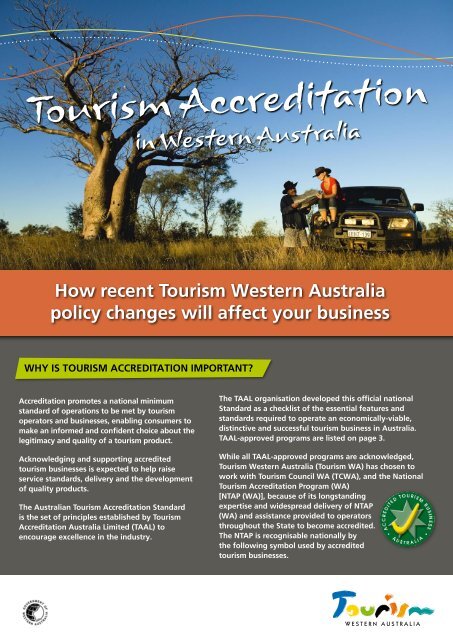 Tourism Accreditation in Western Australia [pdf ] 431 KB