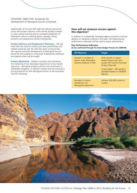Strategic Plan 2008 to 2013 - Tourism Western Australia