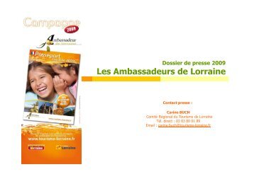PrÃ©sentation des Ambassadeurs de Lorraine - Tourisme en Lorraine