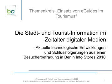 Die Stadt- und Tourist-Information im Zeitalter digitaler Medien