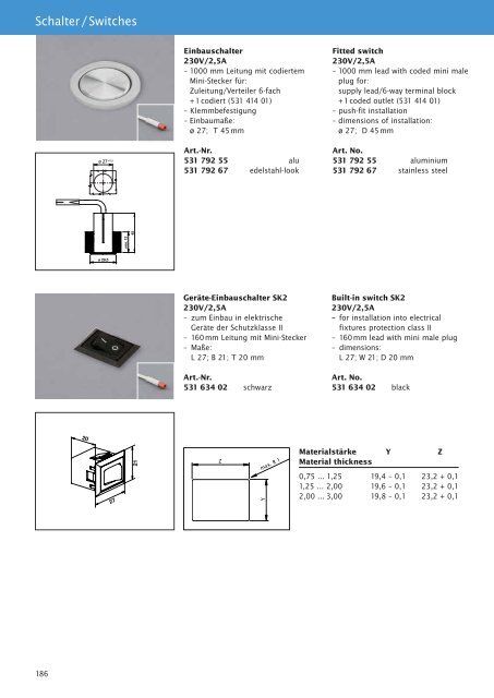 230V Mini-Stecksystem / 230V mini connector system