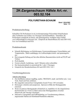 Schnellfix 2K-Profischaum B2 (B1) - HÃ¤fele