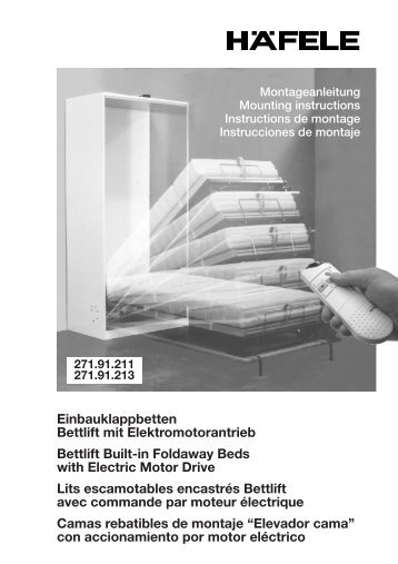 Einbauklappbetten Bettlift mit Elektromotorantrieb Bettlift ... - HÃ¤fele