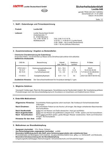 Sicherheitsdatenblatt