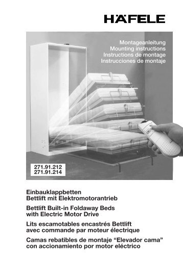 Einbauklappbetten Bettlift mit Elektromotorantrieb Bettlift ... - HÃ¤fele